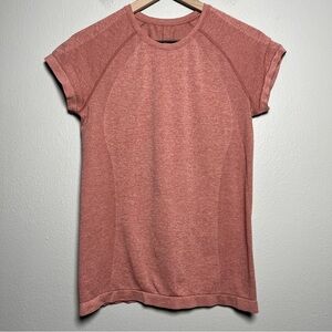 Sweaty Betty Women Athlete Seamless Workout Tee Top Small‎ Pink Short Sleeve